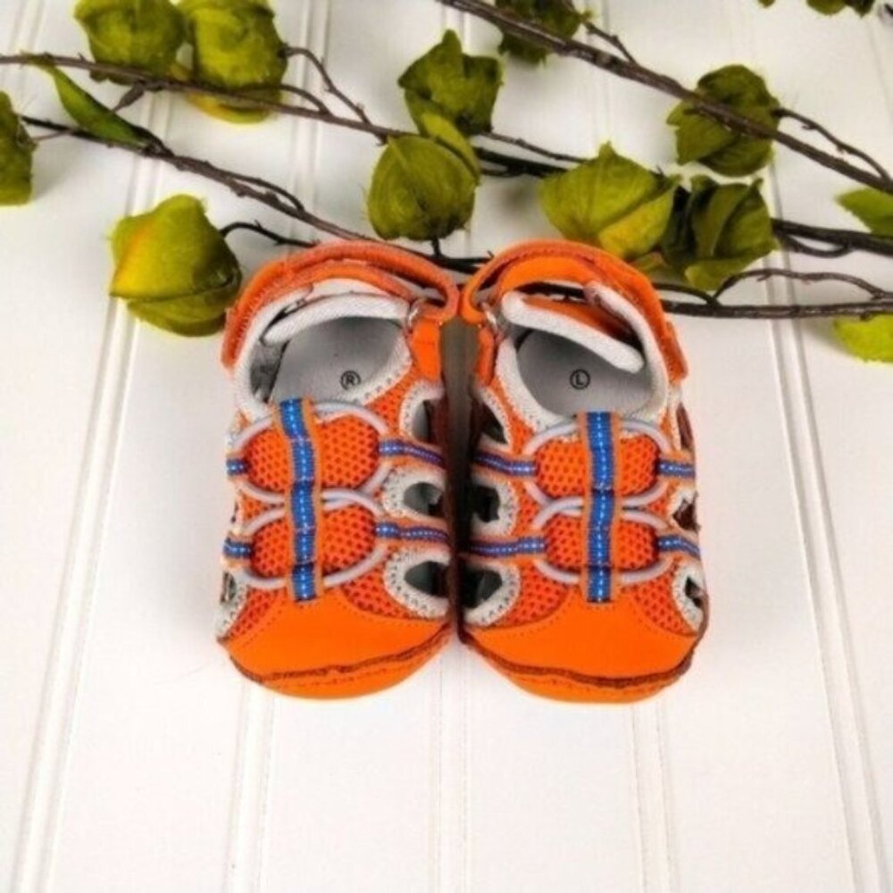 Riley Roos Patrick Leather Baby Shoes Orange Size Small 3-6 Months